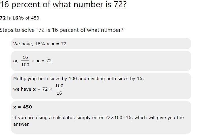 Find the base, 16 2/3 % percent of what number is 72?-example-1