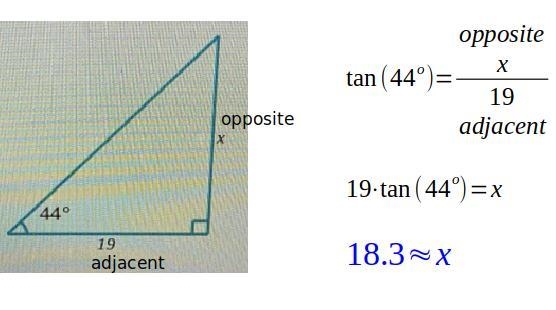 Solve for x in the triangle. Round your answer to the nearest tenth.-example-1