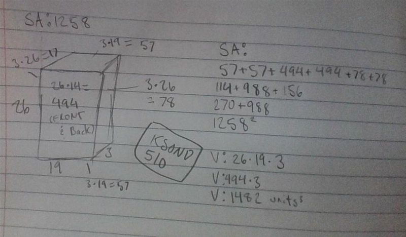 b. A lap pool has a length of 26 yards a width of 19 yards, and a depth of 3 yards-example-1