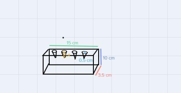 A pen stand made of wood is in the shape of a cuboid with four conical depressions-example-1