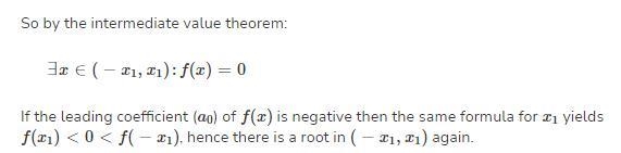 How do I use the intermediate value theorem to prove every polynomial of odd degree-example-2