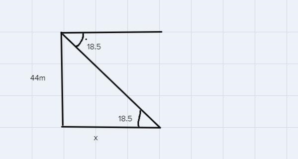 From the top of a light house 44m above the sea, the angle of depression of a buoy-example-1