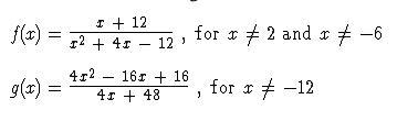 Select the correct answer. Consider functions f and g. (Refer to image) Which expression-example-1