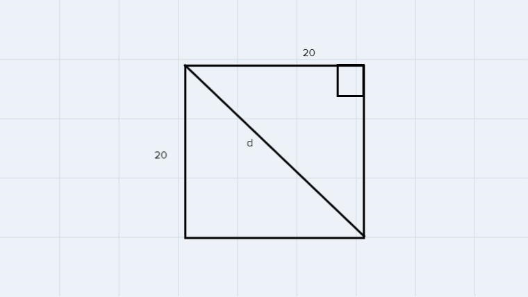 Find the diagonal of a square of side 20cm to 3s.f-example-1