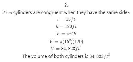 Main Show Tank Calculation:1. The main tank has a radius of 70 feet. What is the volume-example-2