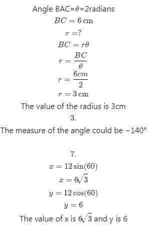 Let point C be on circle A. If Angle BAC is 2 radians and segment BC is 6cm, what-example-1