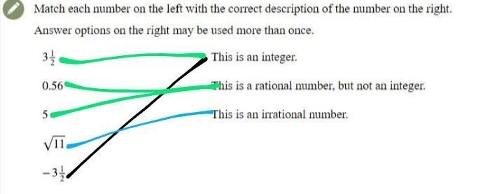 Match each number on the left with the correct description of the number on the right-example-1