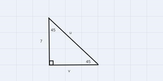 It wants me to solve for the other leg and for the hypotenuse of the 45-45-90 triangle-example-1