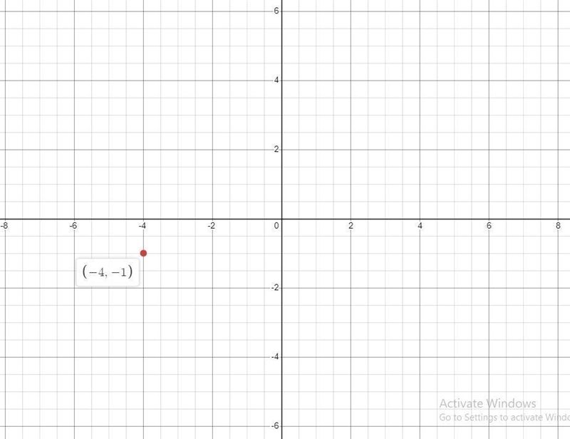 Plot the ordered pair (-4,-1) state which quadrant or on which axis the point lies-example-2