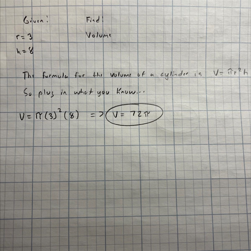 Please help! 50 points! PLEASEEEE! What is the volume of a cylinder with base radius-example-1