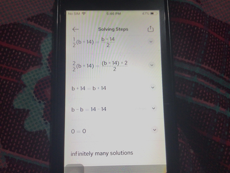 Without solving, what can you tell about the solution to this equation? b + 14 (b-example-1