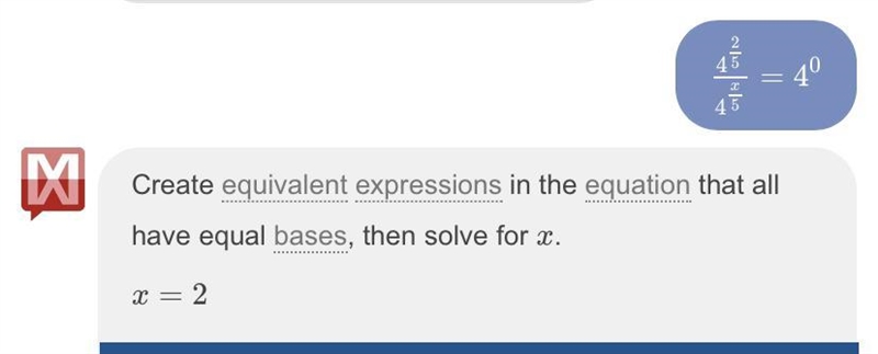 4^2/5 / 4^x/5 = 4^0 Can you help me please-example-1