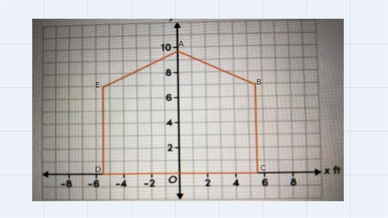 An architect's sketch of plans for the front of a garage in the shape of pentagon-example-1