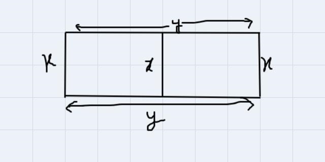 A farmer is building a fence to enclose a rectangular area consisting of two separate-example-1