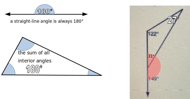 Solve for a in the figure shown. 122 1499 A 58° B 31° U 31° D 27°-example-1