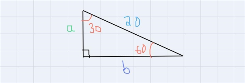 given a special right triangle with angle measuring 30-60-90, what is the length of-example-1