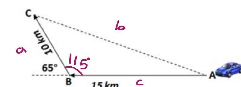 As the figure shows, Jack wants to drive to Point C from Point A. He has to drive-example-1