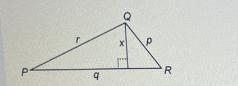 Complete the derivation of the law of sines for PQR-example-1