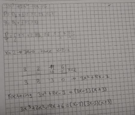 How do I factor f(x)=3x^3+2x^2-19x+6 as a product of linear factors using synthetic-example-1