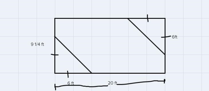 A garden is salted in the shaded portion below how many square feet were covered with-example-1