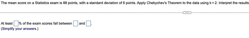 The mean score on a Statistics exam is 88 points, with a standard deviation of 6 points-example-1