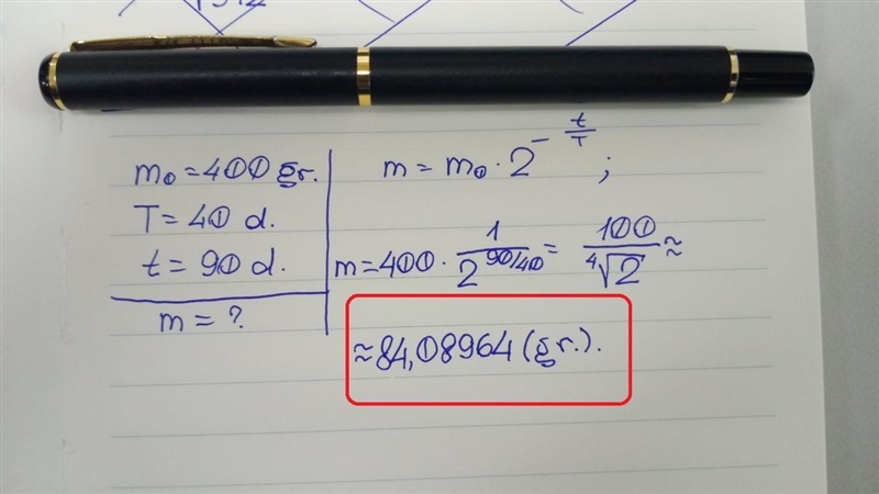 How many grams of the isotope remains after 90 days?-example-1