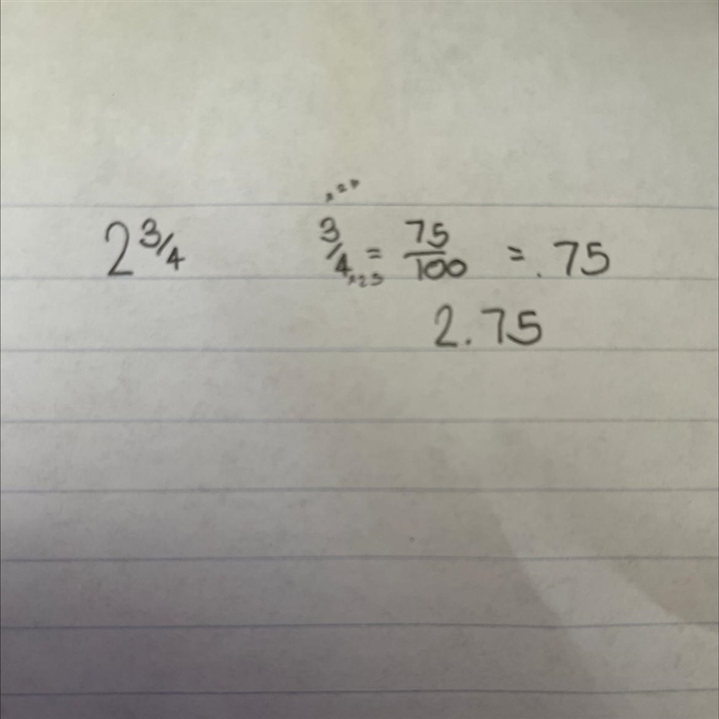 Convert 2¾ to a decimal number-example-1