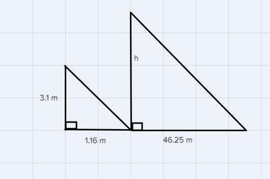 A pole that is 3.1 m tall casts a shadow that is 1.16 m long. At the same time, a-example-1