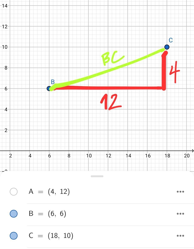 triangle ABC has vertices A (4,12) B(6,6) and C (18,10). Classify triangle ABC by-example-3