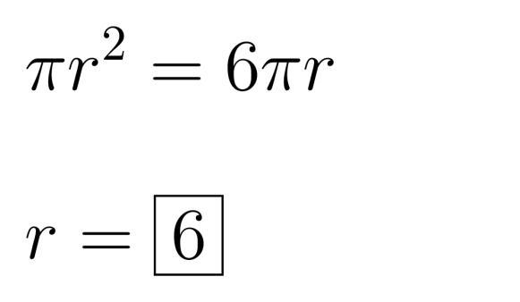 Area of Circle is three times the circumference of the same circle. Find radius of-example-1