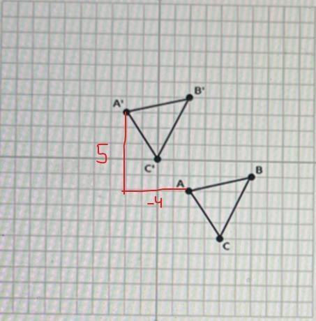 Choose the algebraic description that maps ΔABC onto ΔA′B′C′ in the given figure.Question-example-1