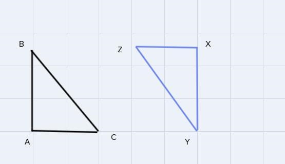 is it possible for triangle ABC and triangle XYZ to be similar? please help me explain-example-1