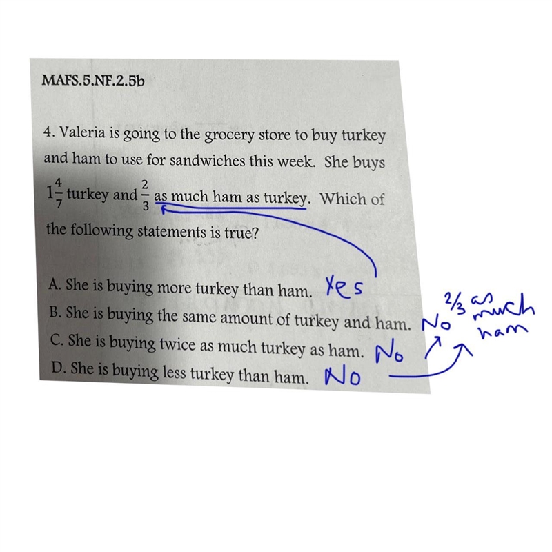 MAFS.5.NF.2.5b 4. Valeria is going to the grocery store to buy turkey and ham to use-example-1