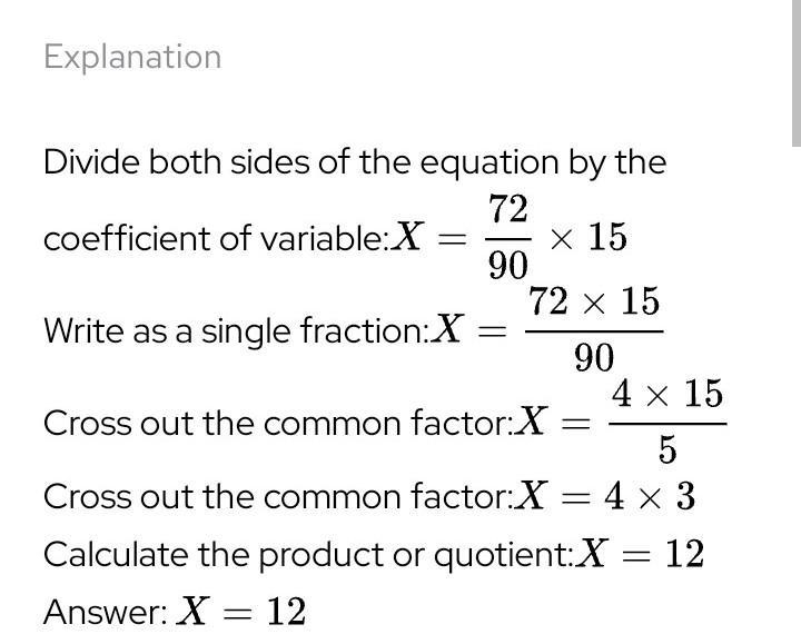 ?/15 = 72/90 What is missing in this proportion-example-1