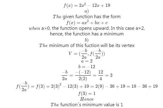 How do we determine the function, minimum or maximum, and the value of the minimum-example-1