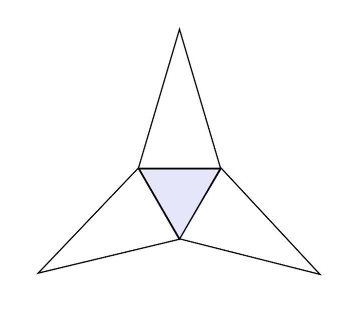 7. Explain It Draw a net for a triangular pyramid. Explain how you know your dagram-example-1