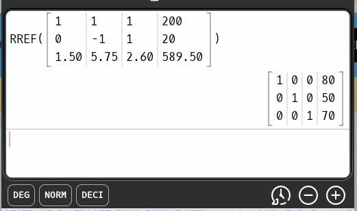 What method of matrixes would be used for this question? ( Inverse Matrices, Cramer-example-1