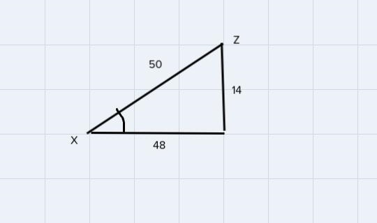 Match the correct trig ratios for this triangle: Z 50 14 X 48 Y sin X [Choose] &lt-example-2