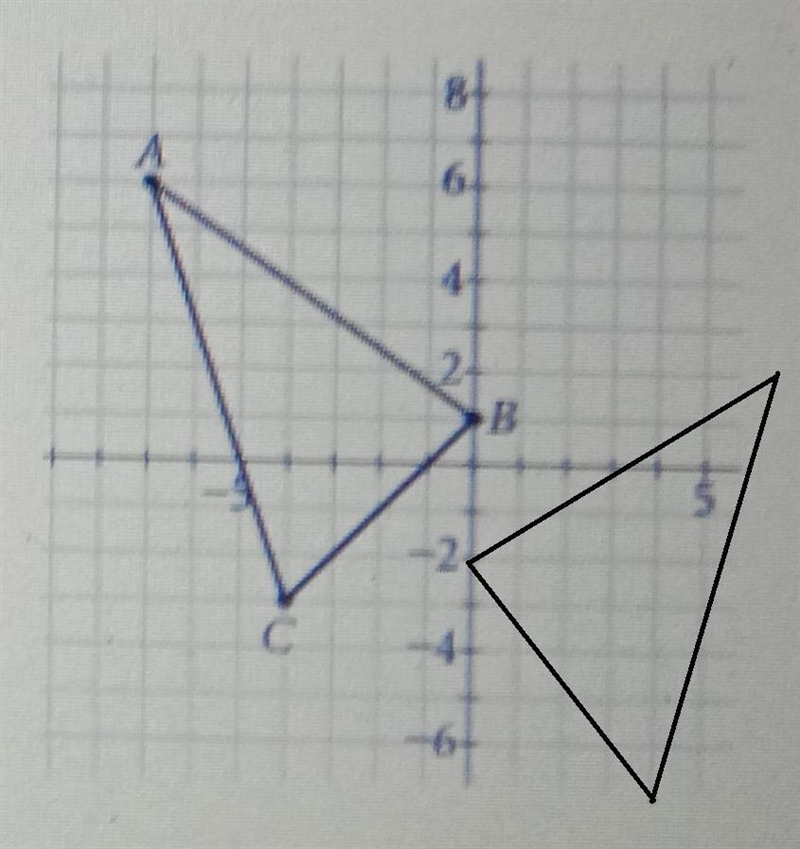 given Given ABC with vertices A(7, 6), B(0, 1), and C(4, 3).a. Reflect ABC across-example-2