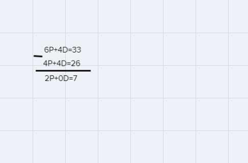 What do I multiply 3P + 2D = 16.50 with??-example-1