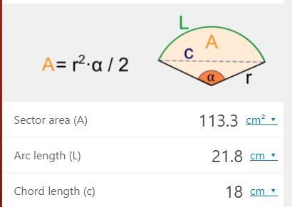 A circle has a radius of 10.4 cm the angle at the centre of the sector is 120 calculate-example-1