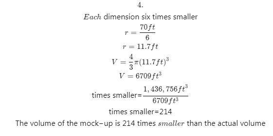 Main Show Tank Calculation:1. The main tank has a radius of 70 feet. What is the volume-example-4