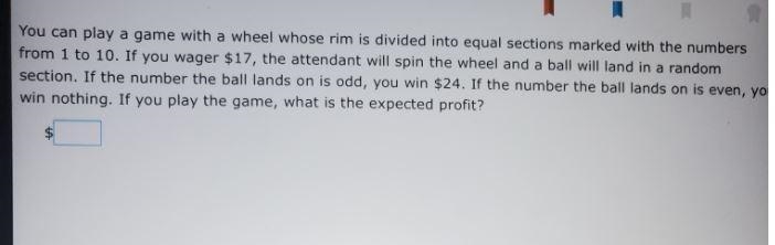 You can play a game with a wheel whose rim is divided into equal sections marked with-example-1