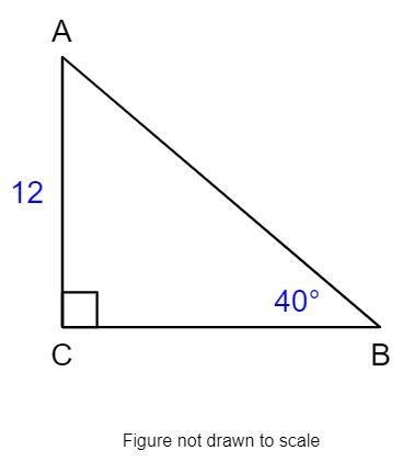 In triangle ABC, C is a right angle. The length of AC=12 and the measure of angle-example-1