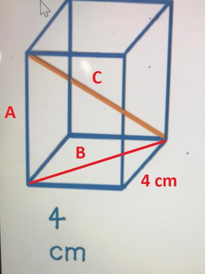 Find the length of the red line segment inside the cube.-example-1