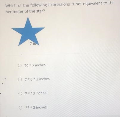 Which of the following expressions is not equivalent to the perimeter of the star-example-1