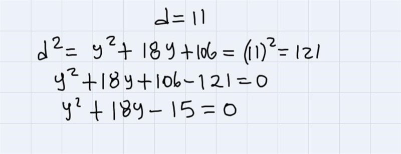 The distance between between (16,-9) and (11, ?) is 13. What two numbers could gointo-example-2