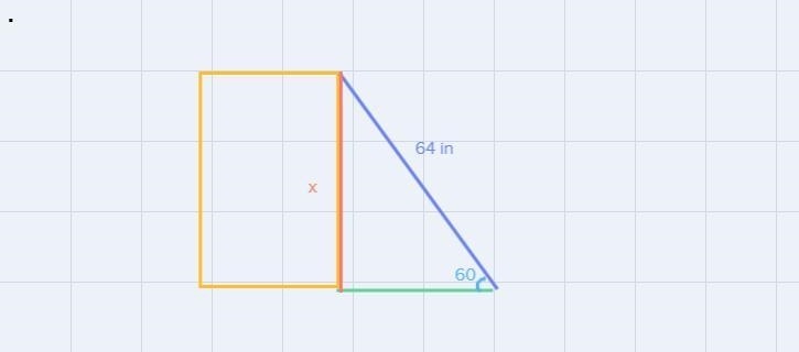 6. A 64 inch cord is extended from the top of a pole to the ground. If the cord makes-example-1