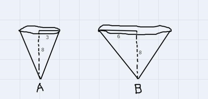 Reasoning A cone with radius 3 and height 8 has its radius doubled. How many times-example-1