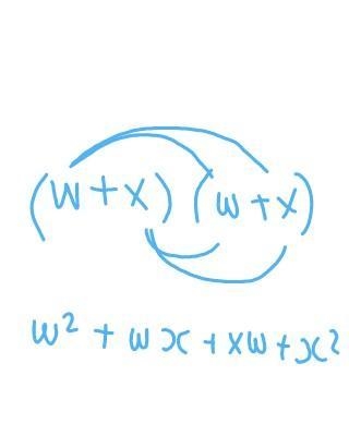 What is the product of( w + x)( w + x) cause w2+2×w+×2 is not the right answer ​-example-1